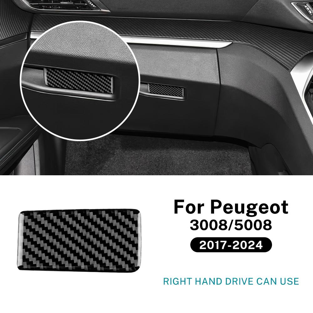 For Peugeot 3008/5008 ICEV PHEV 2017 2018 2019 2020 2021 2022 2023 2024 Real Soft Carbon Fiber Sticker Car Co-pilot Glove Box