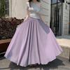 Damen Chiffon A-Linien Maxirock Hoher Bund Fließender Saum mit Eleganter Drapierung & Weiter Silhouette