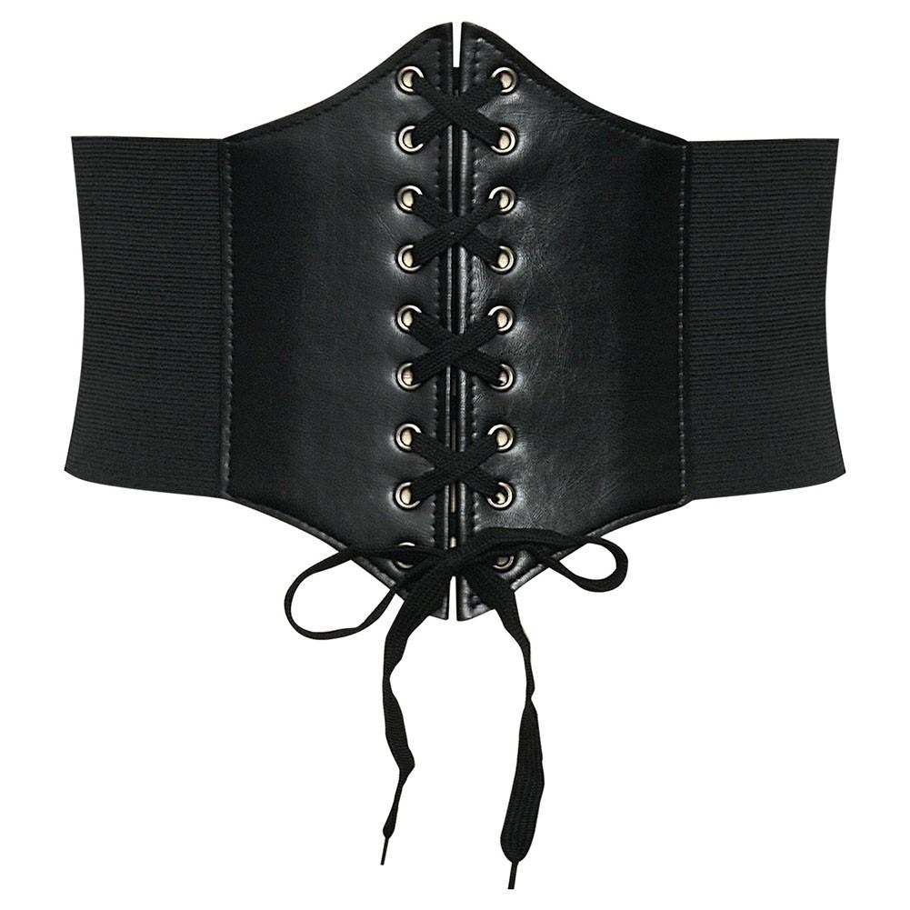Wide Vintage Belt for Women Slimming Belts Gothic Style PU Leather Girdle
