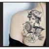 Geisha Giapponese, Durata 1-2 Settimane Impermeabile, Adesivi Tatuaggi Temporanei, Tatuaggi Finti Realistici Semi-Permanenti per Braccio.