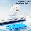 70W GaN Ladegerät PD Laden USB Typ C Ladegerät Unterstützt PD QC PPS Tragbares Schnellladegerät Für iPhone 15 14 13 Laptop-Ladegerät