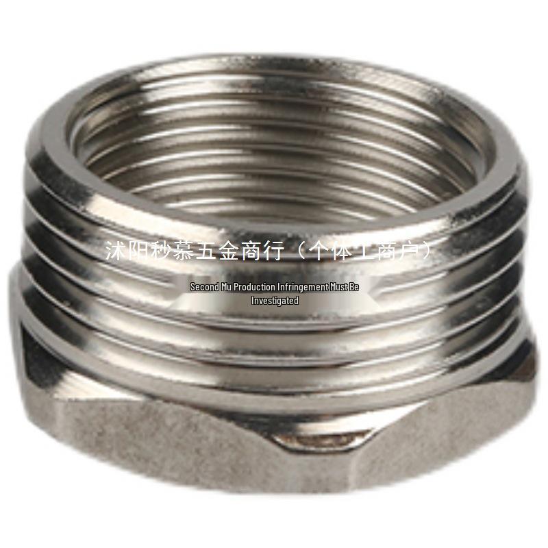 304 Stainless Steel Reducing Nipple, Male/Female, Thickened, 6-Point to 4-Point, 4-Point to M14 Pressure Gauge Adapter