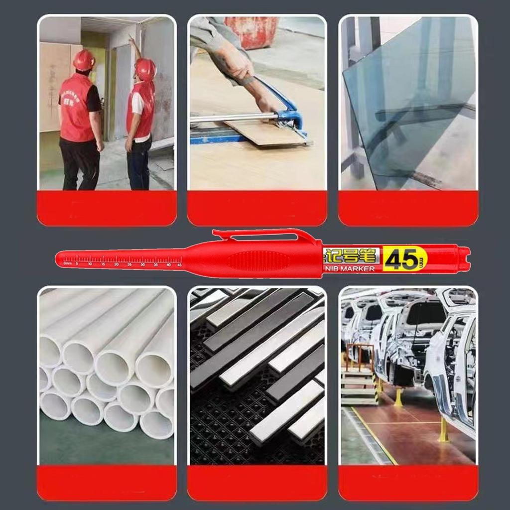 Wielokolorowy marker z długą końcówką do głębokich otworów, wodoodporny marker do głębokich otworów do płytek, szybkoschnący marker olejowy, pisak do obróbki drewna 2 ml