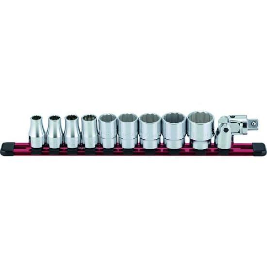 Mitroy Socket Wrench 9 1/2" Set, mm, 11-Piece Set, SH411M-B