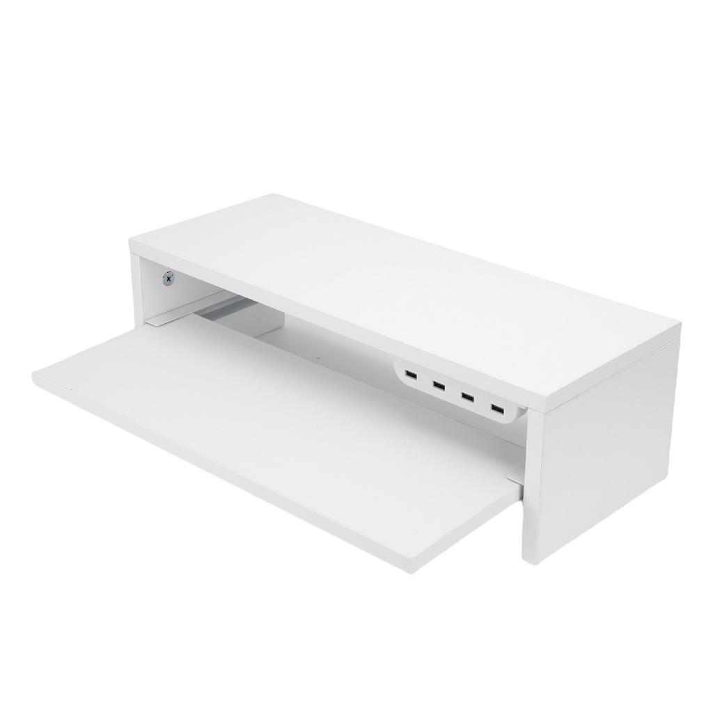 Desktop Display Riser with Drawer AC Outlets and USB Port Hub Mobile Phone Charging Laptop Screen Support Stand