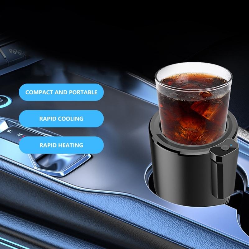 Easy Carry Electric Beverage Mug with Quick Hot & Cold Function Vehicles Cup Warmer & Cooling for Commuting & Long Drives