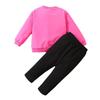 Girls' Heart Print Pullover Two-Piece Set: European/American Spring/Autumn Valentine's Day Children's Fashion.