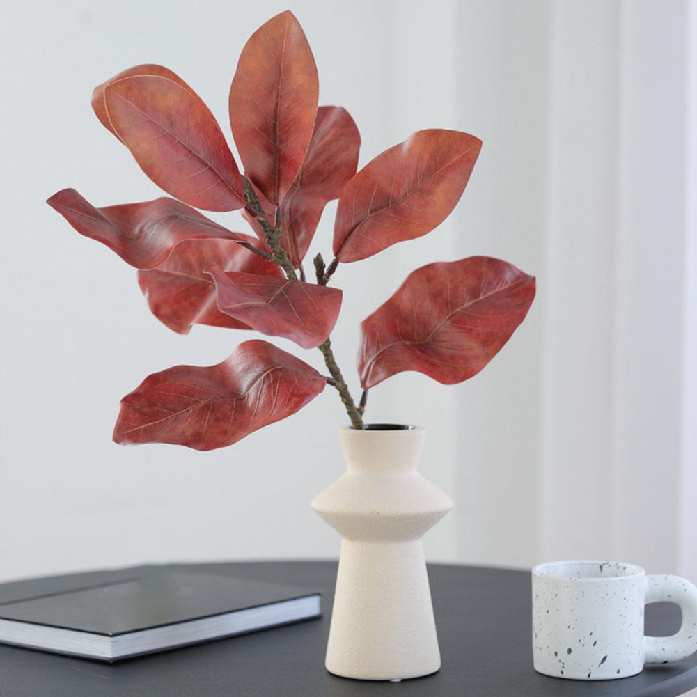 Artificial Magnolia Leaf Green Plant Floral Plastic Simulation Magnolia Branch Fake Plants Leaves Shopping Mall Decoration
