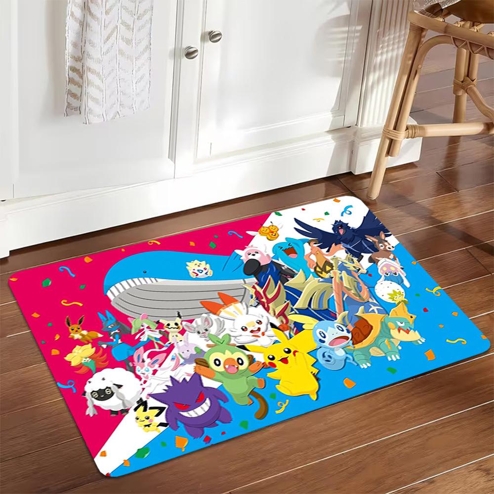 Pokemon Go Pikachu Poster Decoration,Carpet,Living Room,Bedroom, Non-slip,Square rug