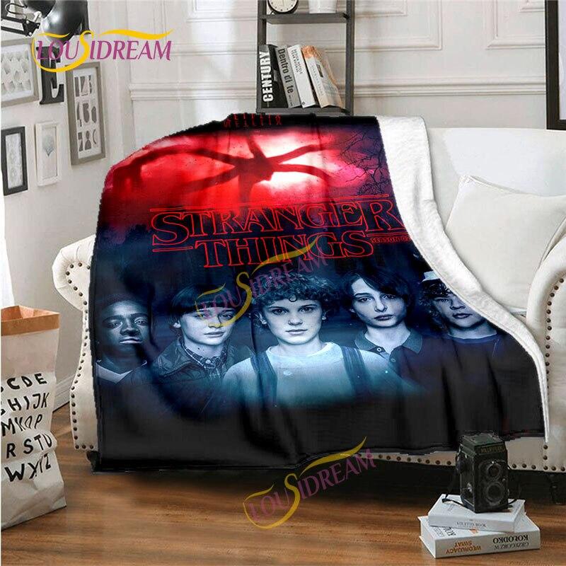 Stranger Things Flannel Blanket  Warm Comfort  Blanket Home Office Noon Break Blanket Travel Bed Sofa Washable Blanket.