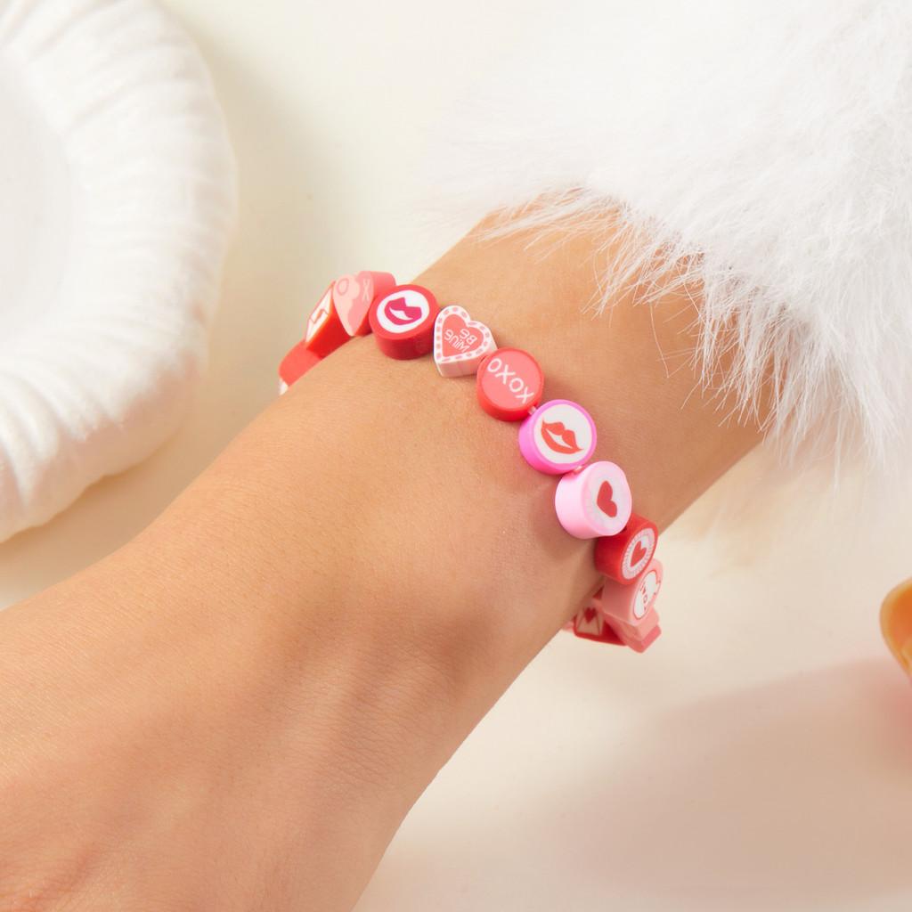 Love Message Enamel Soft Clay Bracelet With Handcrafted Woven Style For Him And Her