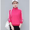 [Featured] Spring and Autumn new stand-up collar age-reducing splicing sweater two-piece set versatile loose large-size women's suit autumn model