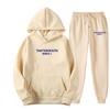 Independent Station Europe and the United States popular women's clothing letter printing hooded sweater fashion casual hair grabbing trousers set