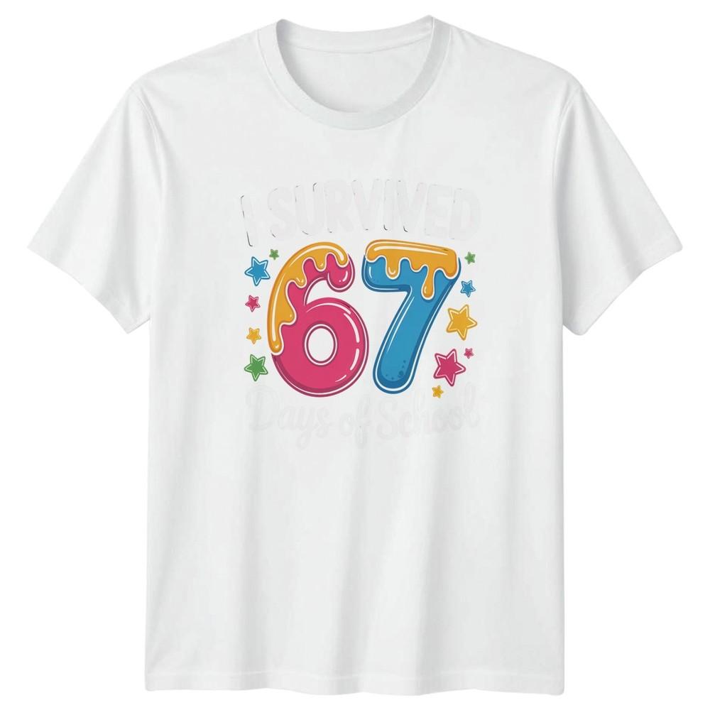 I Survived 67 Days Of School TShirt Teacher Student Novelty Gift S