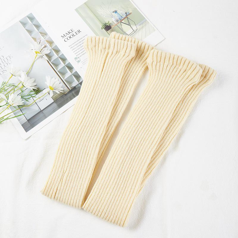 80cm Non-Slip Wool Knit Yoga & Dance Leg Warmers for Women - Autumn/Winter