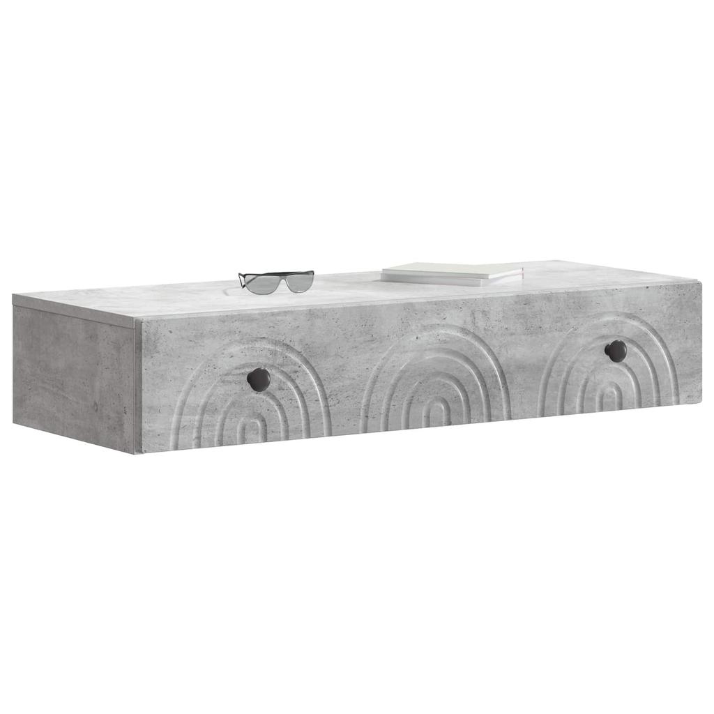 Wall Mounted Side Table Concrete Grey 87.5 x 34.5 x 17 cm