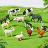 Small Farm Wild Animal Model Lion Tiger Sheep Pig Dog Action Figures PVC Lovely Miniature Playset Education Kid Toys Gift