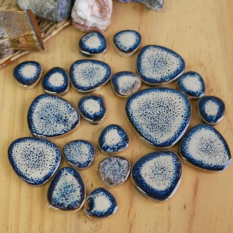 100g DIY Ceramic Mosaic Tiles Glass Leaf Petal Shape Handmade Ornaments Tiles Wall Crafts Crystal for Decorative Material Cerh1