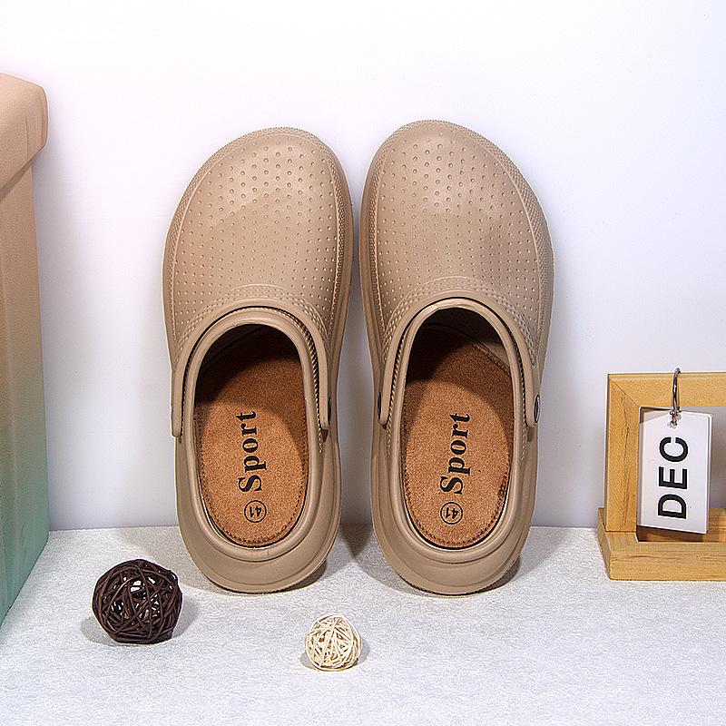 

Туфли с отверстиями мужские повседневные с закрытым носком мужские дышащие сандалии на мягкой подошве мужские и женские пляжные туфли сандалии на одну ногу мужские 38 хаки