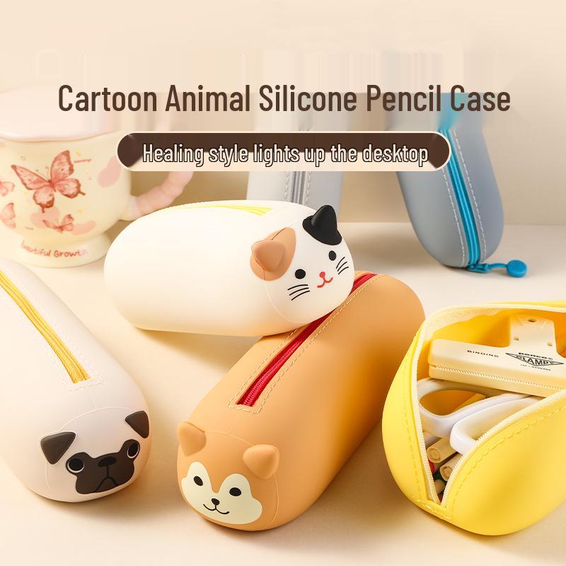 Silicone Pencil Case - Cute Japanese-Style for Kids and Teens