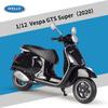 Welly 1/12 Vespa GTS Super 2020 Alloy Classic Leisure Motorcycle Model Simulation Metal Street Motorcycles Model Childrens Gifts