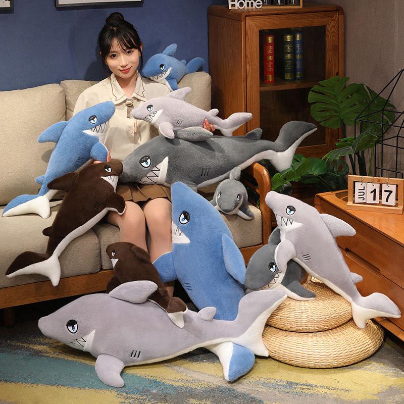 Ferocious Shark Throw Pillow Plush Toy Doll Can Be Blue Baby Shark Doll Children Soothing Doll