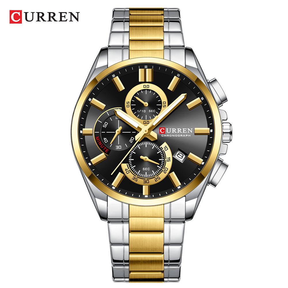 CURREN 8475 Men's Multifunction Waterproof Wristwatch with Large Dial