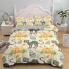 Kawaii Bettwäsche Set Cartoon Katze Muster Bettbezug Kinder Quilt Kissenbezüge Einzel Twin King Queen Bettwäsche Heimtextilien