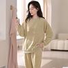 Pajamas Women'S Autumn And Winter Winter Thickened Fleece Warm Coral Fleece Loungewear Women'S Large Size Set