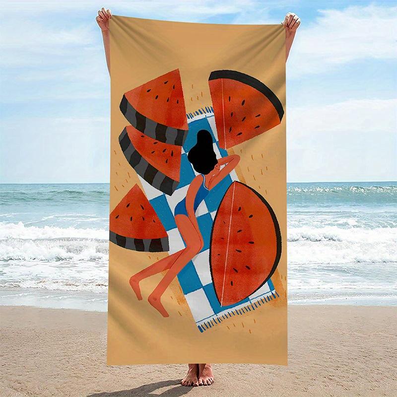 

Beach Towel Summer Style Watermelon Pattern Sun Protection Windproof Suitable For Swimming Pool Camping Travel Blanket W40*H60(CM)