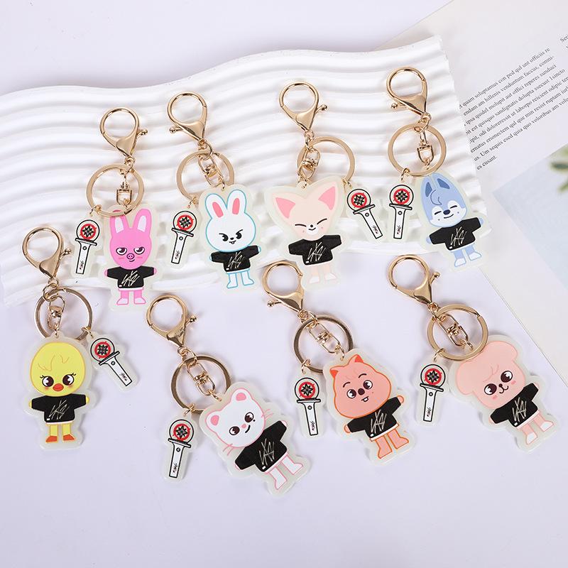 Stray Kids' New Luminous Acrylic Keychain SKZOO Bangchan Star Peripheral Collection Collective Star Support Luminous Pendant