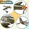 1/72 P51D Fighter Model Attack Aircraft Toy Simulation with Display Stand Airplane for Cafes