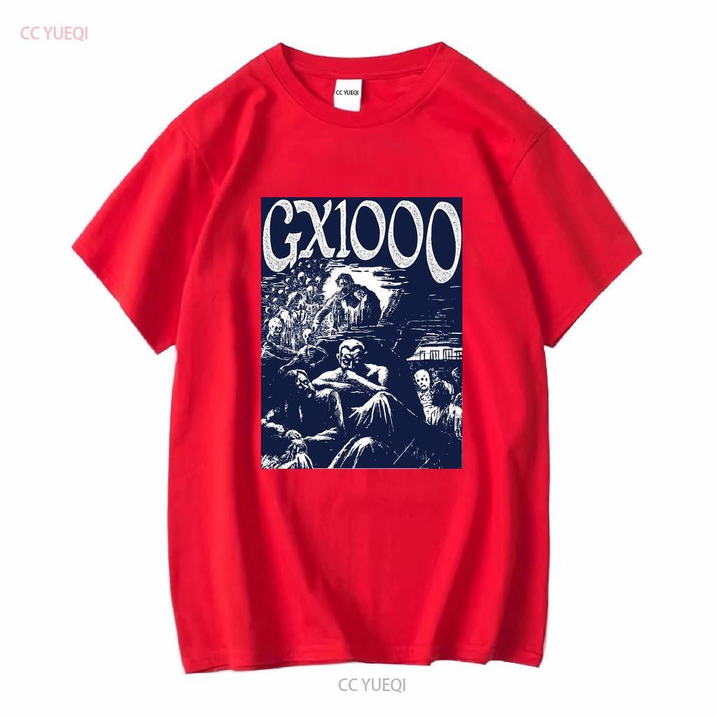 GX1000 Mens Size L T Shirt Sunset Black Design Vintage Washed Casual Top For Everyday Wear Graphic Fashion Versatile Homme