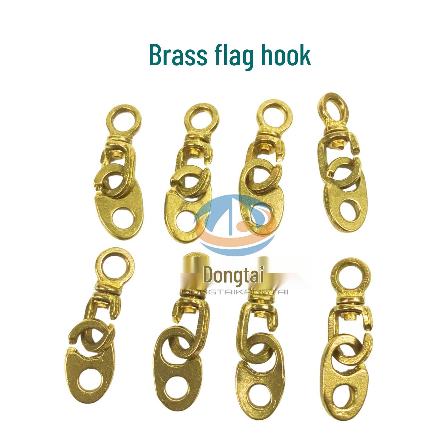 Marine Brass Flag Hook - Copper Signal & National Flag Accessory No Information