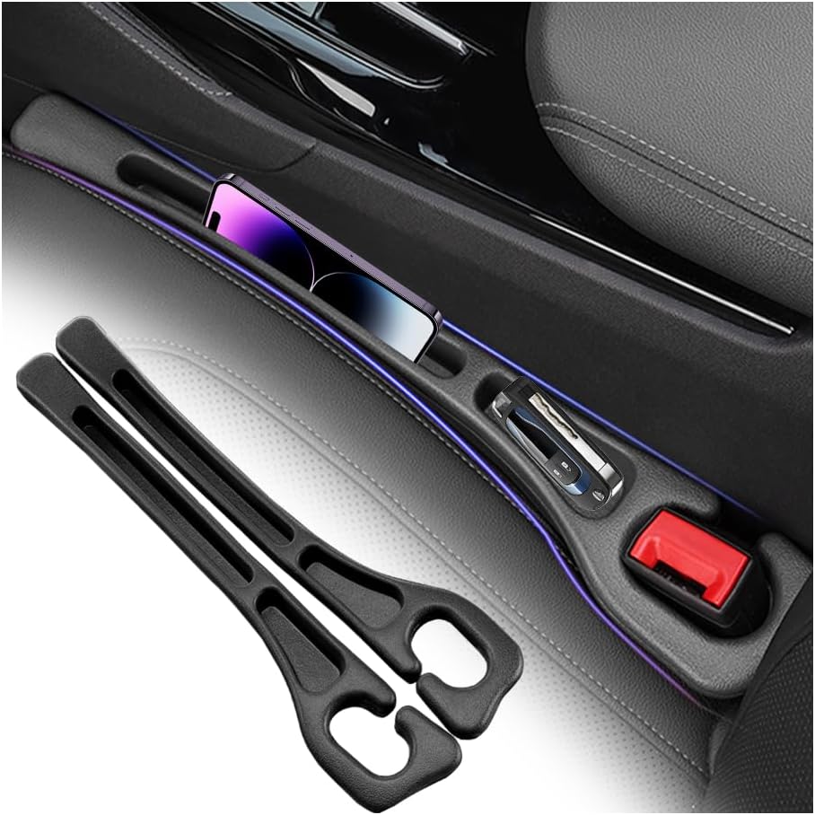 2PCS Upgraded Car Seat Gap Filler,Soft No Drop Seat Guard For Cars With Dual Slot Car Seats Gap Organizer For Storing Items & Filling Gaps,Versatile