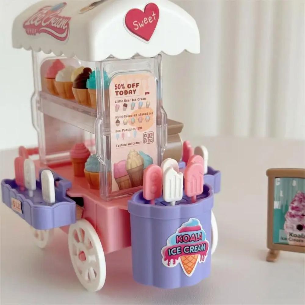 Luminous Mini Bread Truck Dessert Stand Children's Food Stand Truck Toy  Doll House