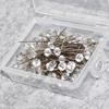 100PCS Bouquet Pins Corsages Flower Pins Clear Sewing Crystal for Head  Long Straight for Head Pins for Wedding Jewelry
