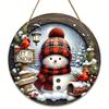 Snowman Front Door Welcome Sign 2026 Christmas Wooden Snowman Door Sign for Garden Farmhouse Home Christmas Winter Sign