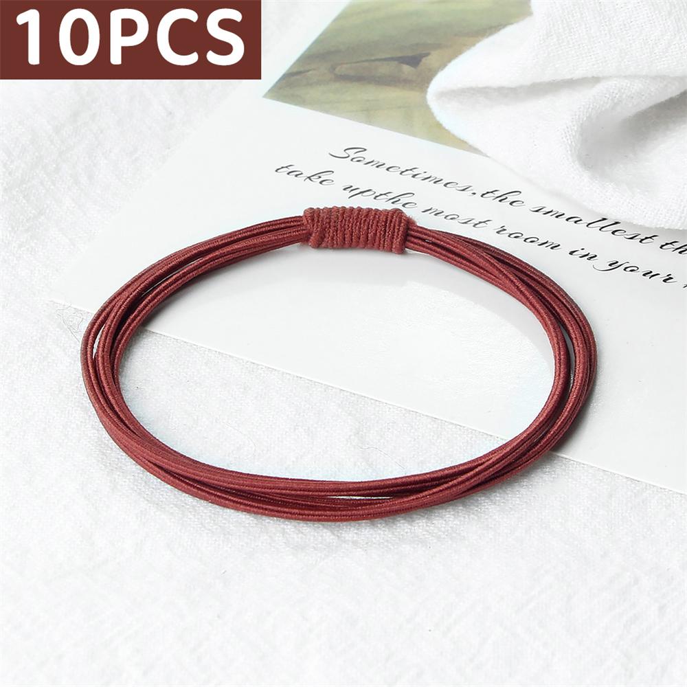 10pcs Simple Multi Loop Hair Bands Women Basic Solid Color Rubber Band Hair Accessories Headband Holder Scrunchies Gift for Girl
