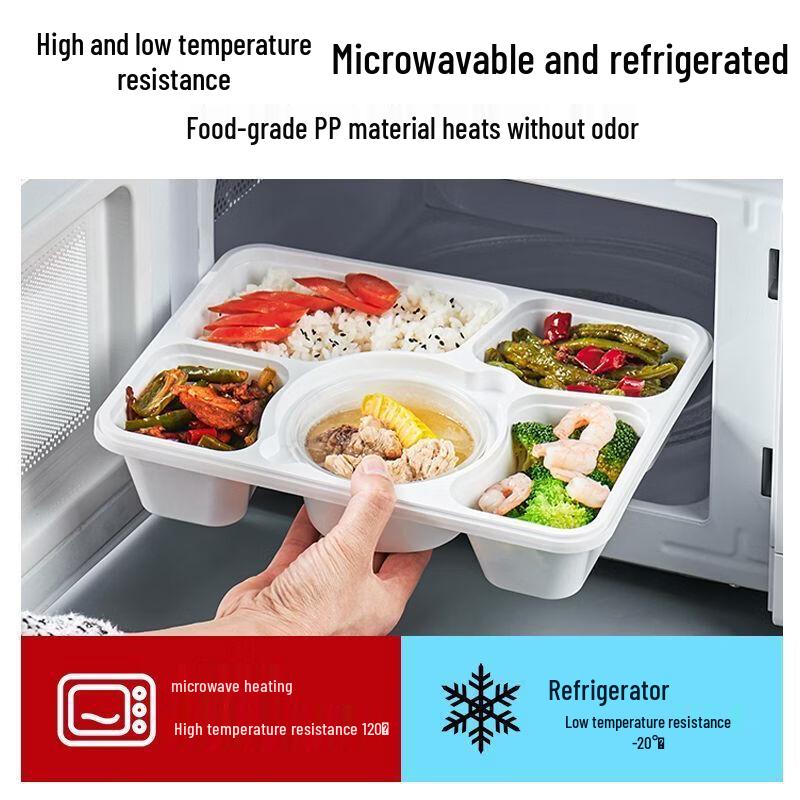 Disposable 4-Compartment Takeout Food Containers