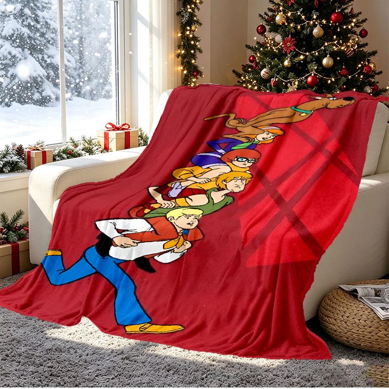 Scooby Pattern Blanket for Home Decoration, Bed, Sofa, Car Travel, Camping, Suitable for All Seasons, Birthday Christmas Gift