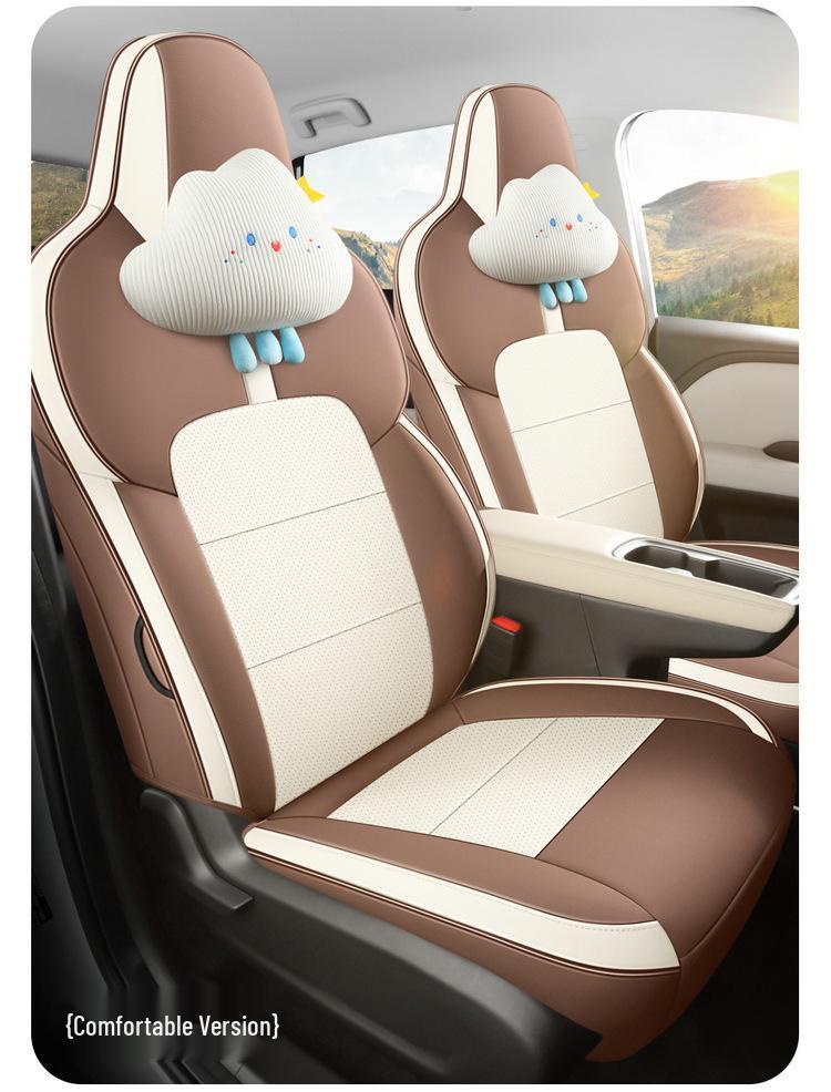Wuling Bingo PLUS Leather Perforated Seat Cushion - All-Season Universal Cartoon Design