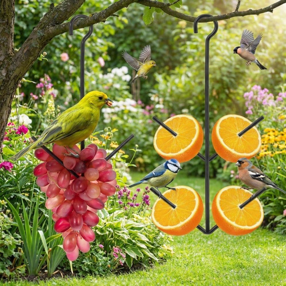 Metal Fruit Bird Feeder Hanging Hook Pet Food Storage Rack Hummingbird Feeder  Yard Porch