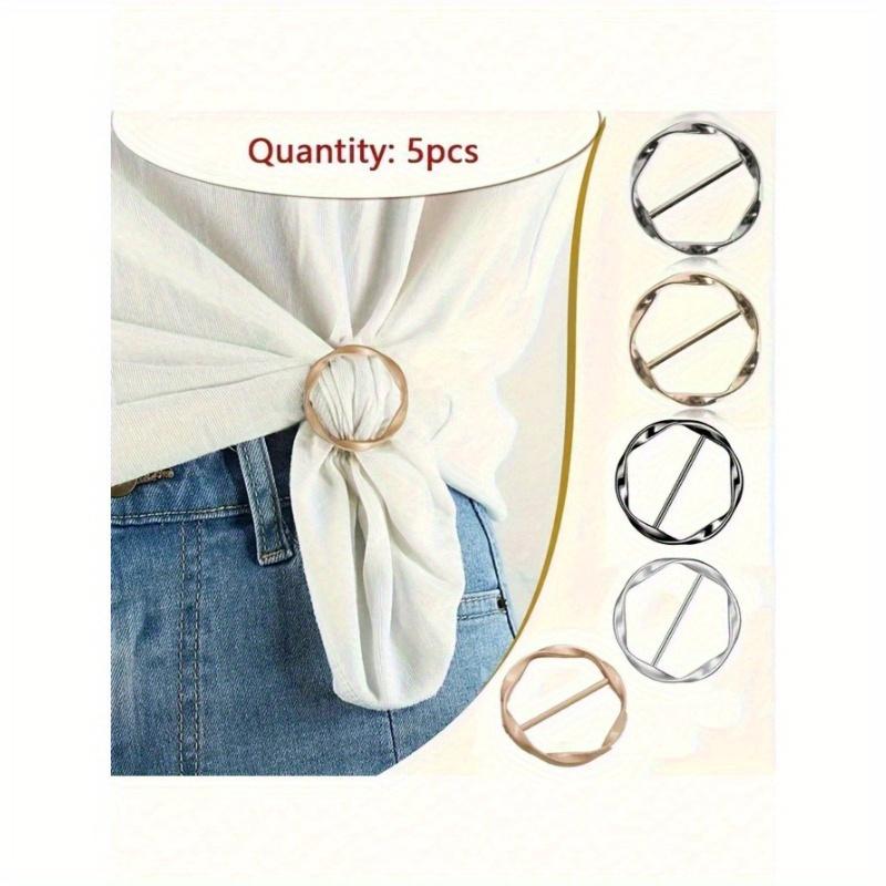 5pcs Versatile Alloy Buckle Set - Multi-Purpose, All-Match, Shortening Artifact, Corner Knotted, Waist, Belt, And T-Shirt Buckle