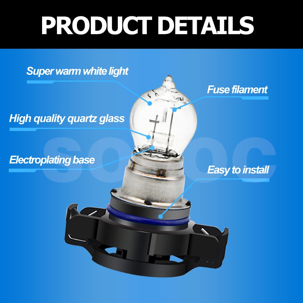 SOFOC PSR24W Car Signal/Auxiliary Lights DRL Fog Lights Brake Reverse Lights etc 24W Warm White 2pcs