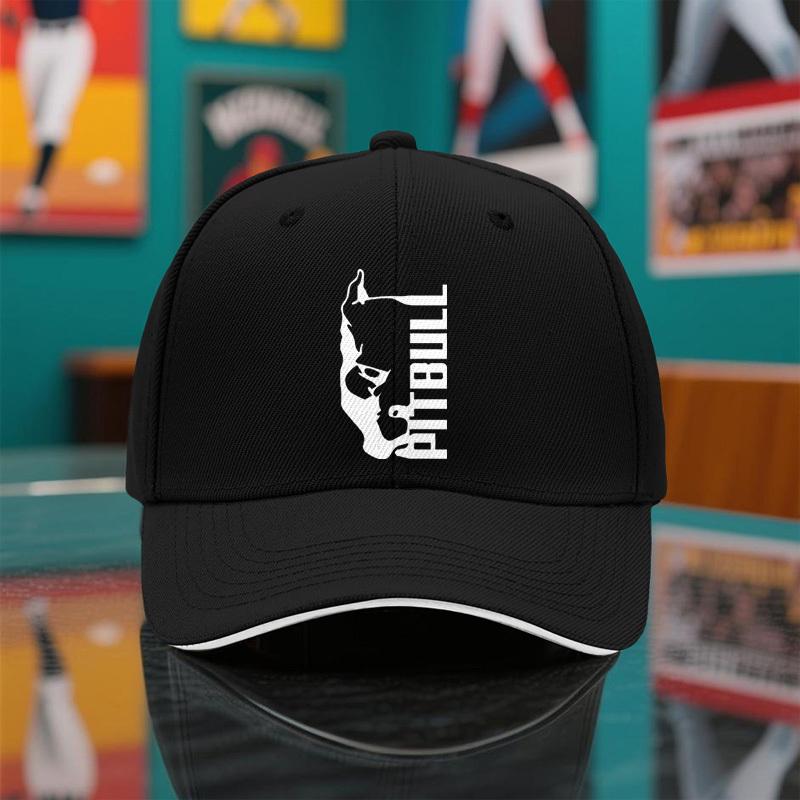 

1pc of New Summer And Autumn Couple Classic Baseball Cap Featuring a Pitbull Print Appropriate for Any Season One Size
