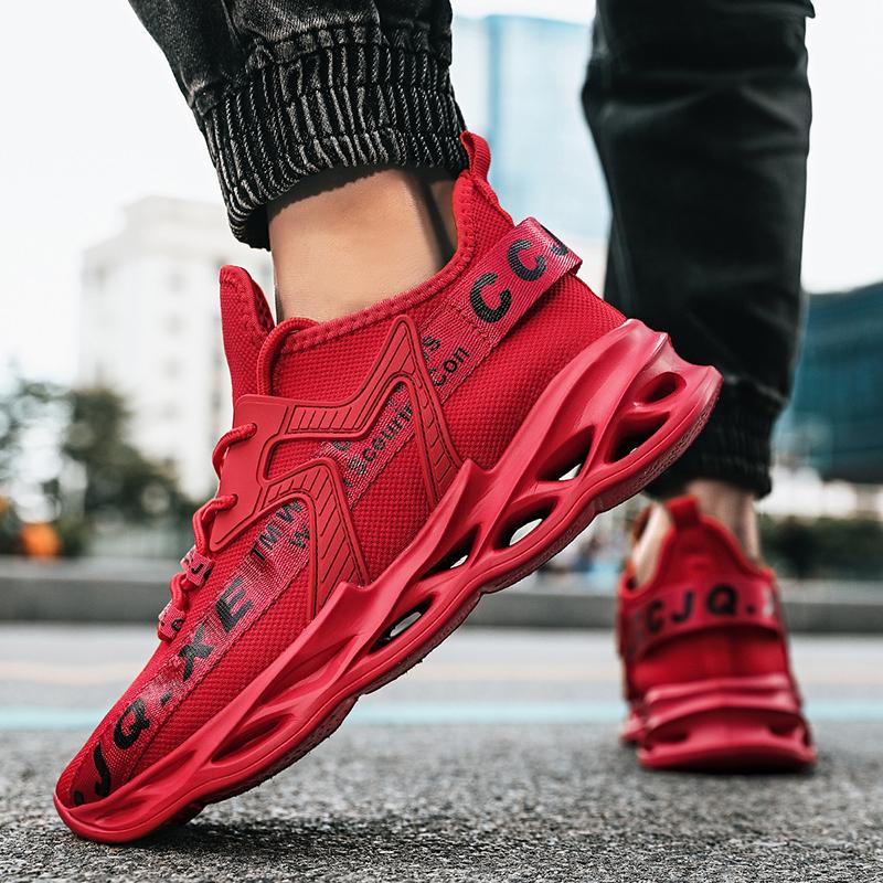 Мужская обувь Cawual Кроссовки Дышащая спортивная обувь Нескользящая 44 чёрный — фото 12