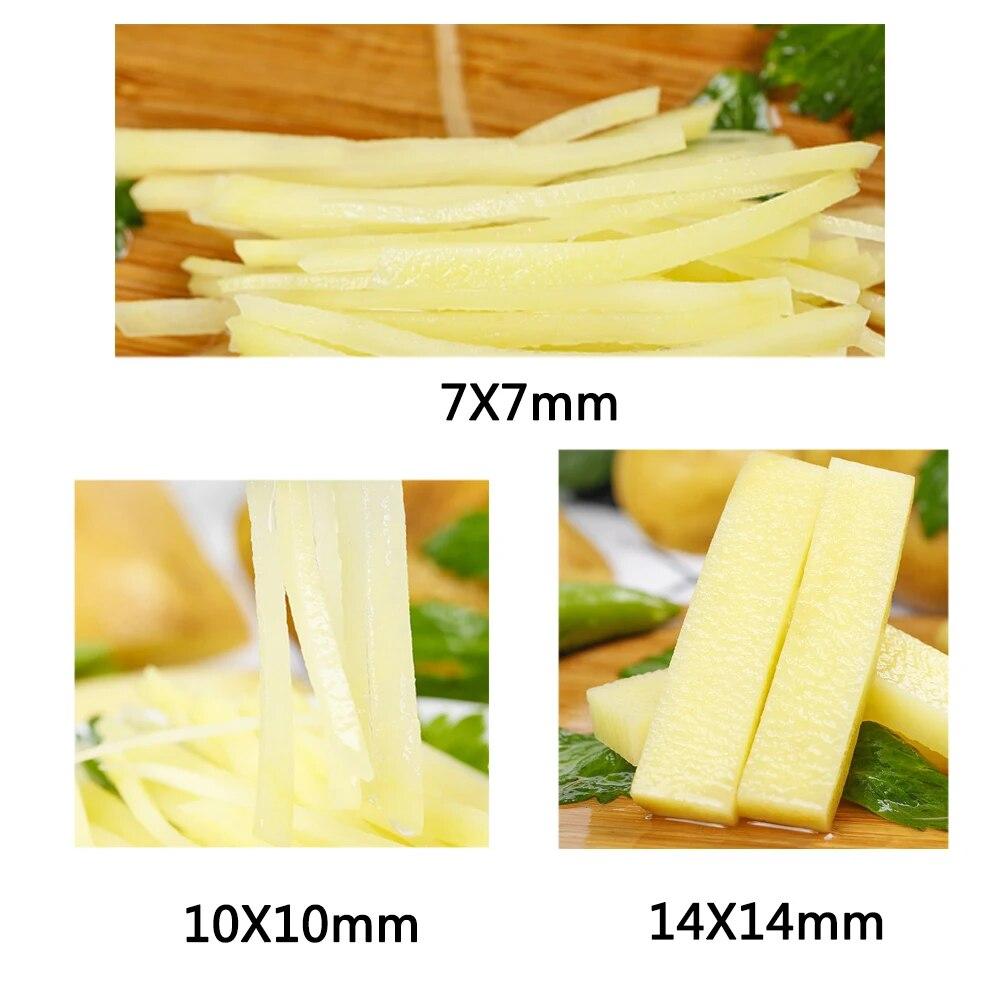 Chips Cutter Stainless Steel Blade Potato Cutting Machine +3 Blades Size French Fry Potato Chips Cutter Vegetable Kitchen Gadget