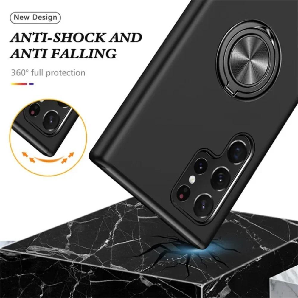 Premium Anti Theft Ring Stand TPU Bumper Shockproof Phone Case For Samsung Galaxy S26 S25 S24 Ultra S23 FE S22 S21 Plus Cover