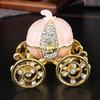 Sparkling Gemstones Adorned Storybook Carriages Jewelry Container With Soft Interior Padding Gift Ready Packaging